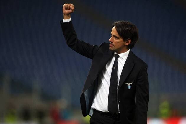 05.04.2018. Stadio Olimpico, Rome, Italy. Uefa League SS Lazio vs FC Salzburg.SIMONE INZAGHI CELEBRATES VICTORY during the match S.S. Lazio vs Salzburg at Stadio Olimpico in Rome.  Copyright: xMarcoxIacobuccix xIPAx xMarcoxIacobuccix