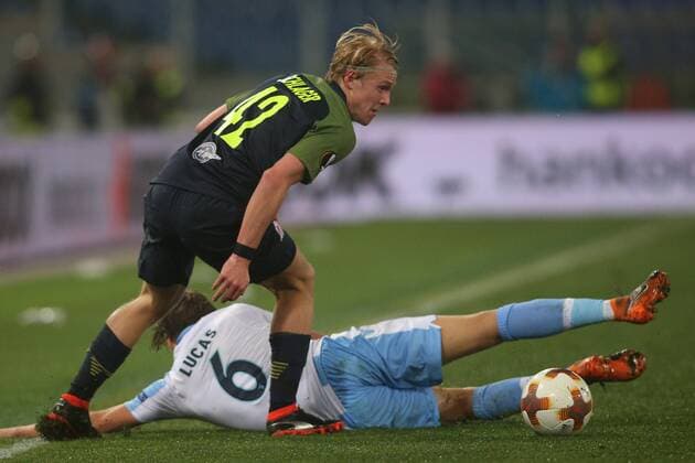 05.04.2018. Stadio Olimpico, Rome, Italy. Uefa League SS Lazio vs FC Salzburg. XAVER SCHLAGER in action during the match S.S. Lazio vs Salzburg at Stadio Olimpico in Rome.  Copyright: xMarcoxIacobuccix xIPAx xMarcoxIacobuccix