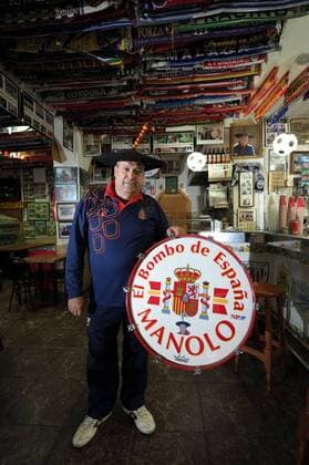- VALENCIA, SPAIN: Famous Spanish soccer fan Manuel Caceres Artesero, better known as Manolo el del bombo (Manolo of the drums), poses for a portrait in Valencia, Spain, Tuesday 22 November 2011. YORICKxJANSENS  x30838733x