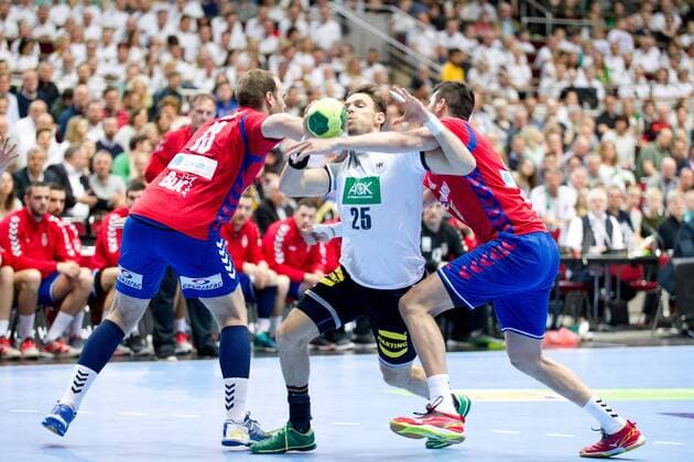 Kai Haefner No. 25 Germany vs Svetislav Verkic No. 12 Serbia and Nemanja Zelenovic No. 25 Serbia Germany Serbia Dortmund Copyright: xDanielxReinelt xEibner-Pressefotox EP_drt