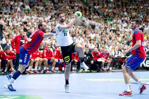 Fabian Wiede Nr 10 Germany against Pesic Nr 10 Serbia Germany Serbia Dortmund Copyright: xDanielxReinelt xEibner-Pressefotox EP_drt