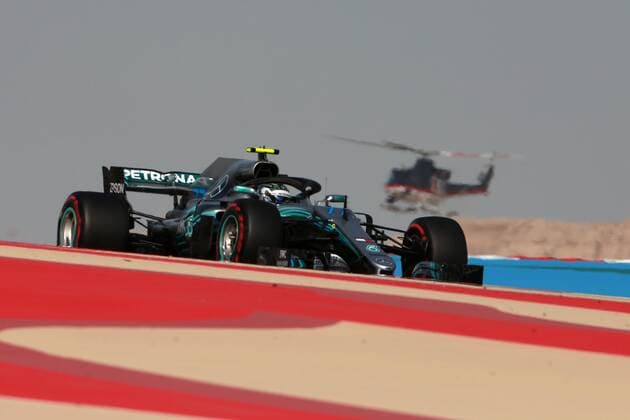 Motorsports: FIA Formula One World Championship WM Weltmeisterschaft 2018, Grand Prix of Bahrain, Helicopter 77 Valtteri Bottas (FIN, Mercedes AMG Petronas), Sakhir Bahrain