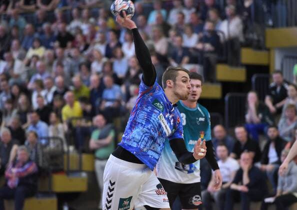 3 Liga HBL Oranienburger HC vs Handball Sport Club Hamburg 07 04 2018 Lukas Ossenkopp Handball Sportverein Hamburg 14 during the match between Oranienburger HC and the Mecklenburger Taurus Schwerin on 07 04 2018 in the MBS Arena Oranienburg Germany xDLx