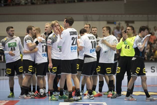 Germany vs Serbia Handball international match Test Germany vs Serbia 7 4 2018 Final cheering of the German team