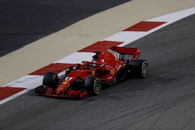 Sebastian Vettel of Scuderia Ferrari during the qualifying session of the Bahrain Formula One Grand Prix at the Bahrain International Circuit in Sakhir, Bahrain on 7 April 2018. Copyright: xJamesxGasperottix 19520121