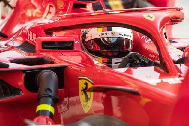 Sebastian Vettel Scuderia Ferrari Grand Prix of Bahrain 2018 Qualifying 07 04 18 Photo Illmann Eibner Sachir Copyright: xEIBNER Illmannx EP_EER