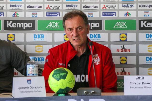Serbia coach Ljubomir Obradovic Germany vs Serbia Handball Laenderpiel 07 04 2018 Dortmund North Rhine Westphalia Germany Westfalenhalle Copyright: xAgentur54Gradx SebastianxSendlakx