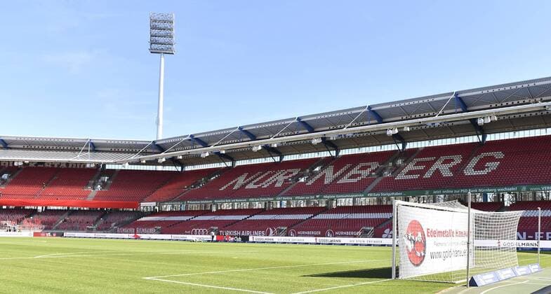 07 04 2018 Football Season 2017 2018 2 Football Bundesliga 29 Matchday 1 FC Nürnberg Nuernberg FCN Club 1 FC Heidenheim FCH Feature Impression Symbolbild Symbolfoto Stadion Sportstait View Backstroke Max Morlock Stadion Nürnberg