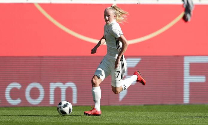 Germany Czech Republic Soccer Women Halle S 07 04 2018 Erdgas Sportpark Soccer WC Qualification BR Germany GER vs Czech Republic CZE 4 0 2 0 Pictured Lea Schüller Schueller 7 GER Essen