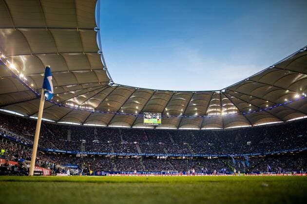 Hamburg 7 April 2018 Football 1 Bundesliga 2017 18 Hamburger SV FC Schalke 04 Overview of the Hamburg Volksparkstadion Home ground of the HSV
