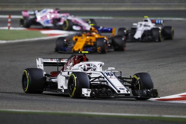LECLERC Charles (mco), Alfa Romeo Sauber F1 Team C37, action during 2018 Formula 1 FIA World Championship WM Weltmeisterschaft Bahrain Grand Prix, Sakhir Bahrain