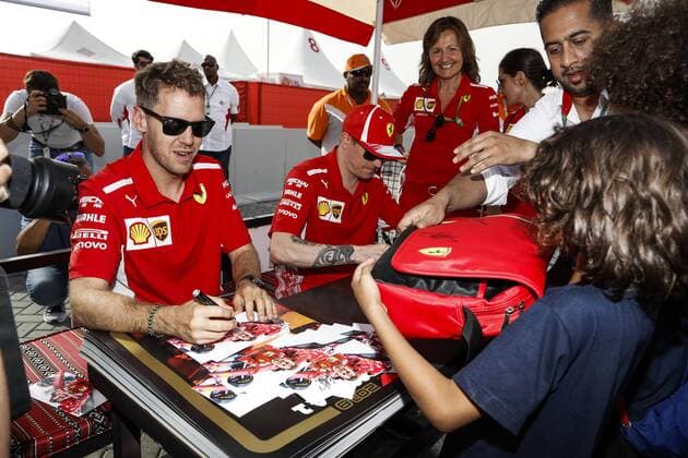 VETTEL Sebastian (ger), Scuderia Ferrari SF71H, portrait during 2018 Formula 1 FIA World Championship WM Weltmeisterschaft Bahrain Grand Prix, Sakhir Bahrain