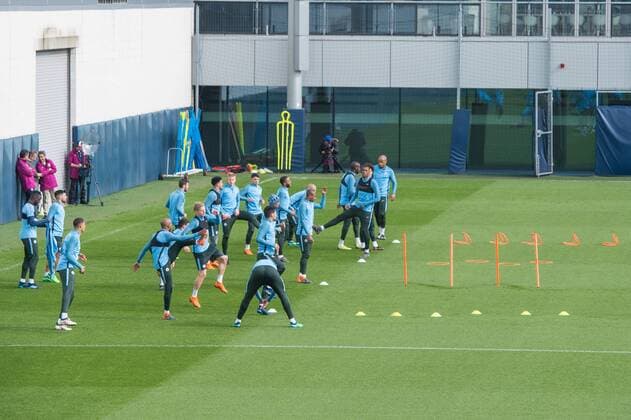 Manchester City Training Manchester City players during the Manchester City training session at City Football Academy , Manchester Content Not Available For UK Newspapers Copyright: xMattxWilkinsonx FIL-11627-0020