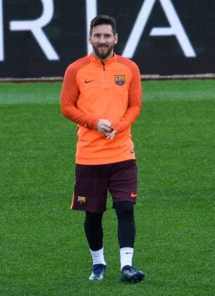 April 9, 2018 - Rome, Lazio, Italy - Lionel Messi of Barcelona during a training session prior to the UEFA Champions League match between AS Roma and FC Barcelona Barca at Olympic Stadium, in Rome, on april 09, 2018. Barcelona training  - ZUMAn230 20180409_zaa_n230_269 Copyright: xSilviaxLorex
