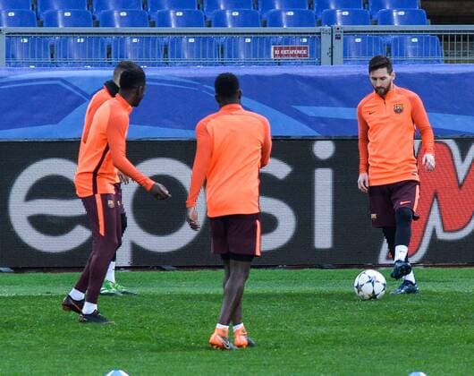 April 9, 2018 - Rome, Lazio, Italy - Lionel Messi of Barcelona during a training session prior to the UEFA Champions League match between AS Roma and FC Barcelona Barca at Olympic Stadium, in Rome, on april 09, 2018. Barcelona training  - ZUMAn230 20180409_zaa_n230_271 Copyright: xSilviaxLorex