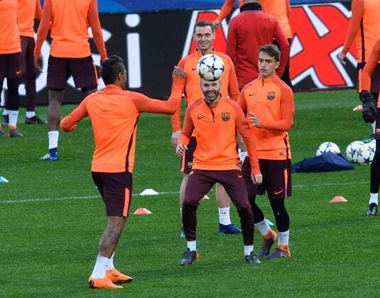 April 9, 2018 - Rome, Lazio, Italy - Andres Iniesta during a training session prior to the UEFA Champions League match between AS Roma and FC Barcelona Barca at Olympic Stadium, in Rome, on april 09, 2018. Barcelona training  - ZUMAn230 20180409_zaa_n230_277 Copyright: xSilviaxLorex
