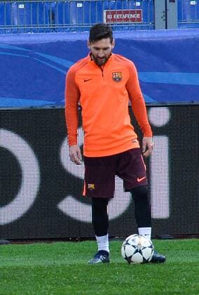 April 9, 2018 - Rome, Lazio, Italy - Lionel Messi of Barcelona during a training session prior to the UEFA Champions League match between AS Roma and FC Barcelona Barca at Olympic Stadium, in Rome, on april 09, 2018. Barcelona training  - ZUMAn230 20180409_zaa_n230_278 Copyright: xSilviaxLorex