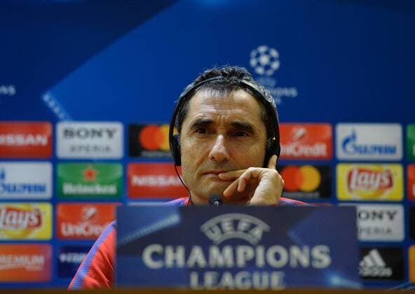 April 9, 2018 - Rome, Italy - Ernesto Valverde, head coach of FC Barcelona Barca during the FC Barcelona press conference PK Pressekonferenz on the eve of the UEFA Champions League match between AS Roma and FC Barcelona at Olympic Stadium on 09 april, 2018 in Rome, Italy Barcelona press conference  - ZUMAn230 20180409_zaa_n230_311 Copyright: xSilviaxLorex