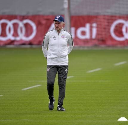 10 4 2018 Football Champions League 2017 2018 Bayern Munich Training on the Säbenerstrasse before the Champions League match against Sevilla coach Jupp Heynckes Bayern Munich