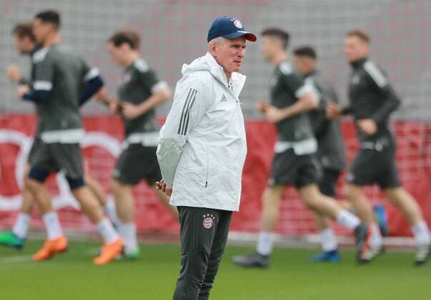 Coach Jupp Heynckes Team Soccer FC Bayern Munich Final training before the CL match against Sevilla FC 10 04 2018