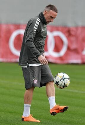 Franck Ribery on the ball Soccer FC Bayern München Final training before the CL game against Sevilla FC 10 04 2018