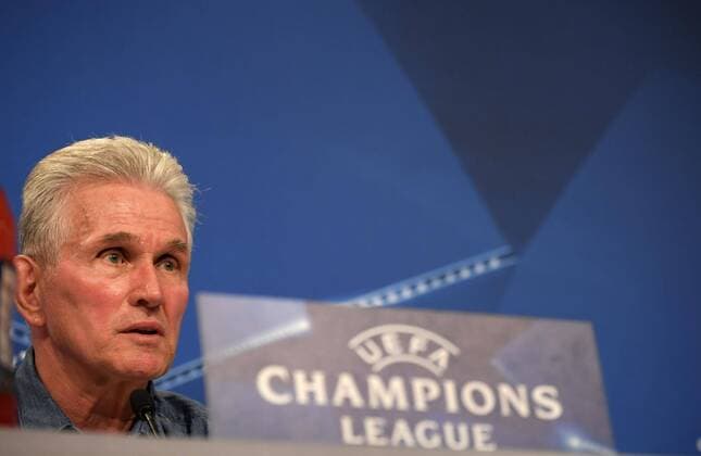 10 4 2018 Football Champions League 2017 2018 FC Bayern Munich Press conference in the Allianz Arena ahead of the Champions League match against Sevilla Coach Jupp Heynckes FC Bayern München are pleased to provide the journalists with information