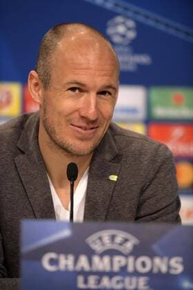 10 4 2018 Football Champions League 2017 2018 FC Bayern Munich Press conference in the Allianz Arena before the Champions League match against Sevilla Arjen Robben Bayern Munich at the PK