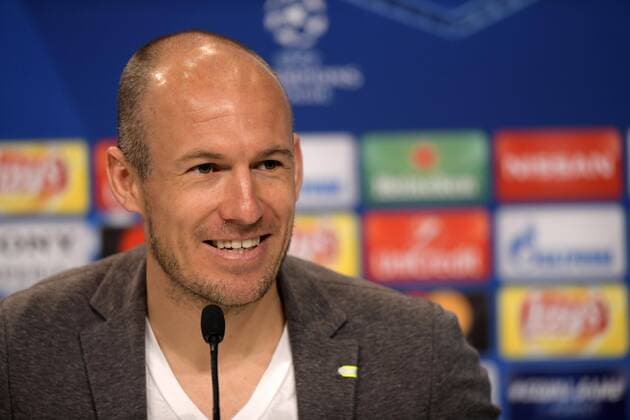 10 4 2018 Football Champions League 2017 2018 FC Bayern Munich Press conference in the Allianz Arena before the Champions League match against Sevilla Arjen Robben Bayern Munich at the PK