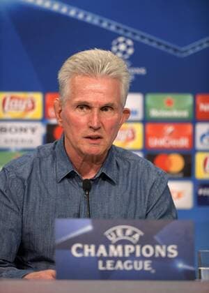 10 4 2018 Football Champions League 2017 2018 Bayern Munich Press conference in the Allianz Arena before the Champions League match against Sevilla coach Jupp Heynckes FC Bayern Munich in the PK