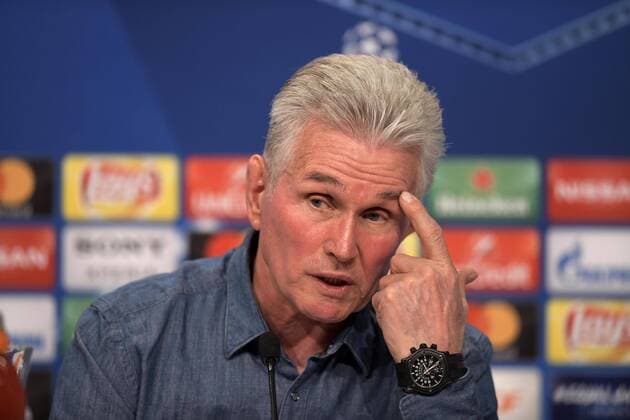 10 4 2018 Football Champions League 2017 2018 Bayern Munich Press conference in the Allianz Arena before the Champions League match against Sevilla coach Jupp Heynckes FC Bayern Munich in the PK