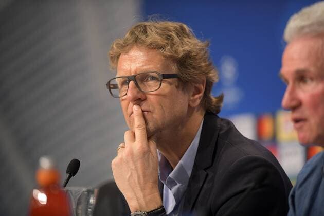 10 4 2018 Football Champions League 2017 2018 FC Bayern Munich Press conference in the Allianz Arena before the Champions League match against Sevilla press officer Dieter Nickles Bayern Munich
