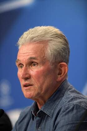 10 4 2018 Football Champions League 2017 2018 Bayern Munich Press conference in the Allianz Arena before the Champions League match against Sevilla coach Jupp Heynckes FC Bayern Munich in the PK