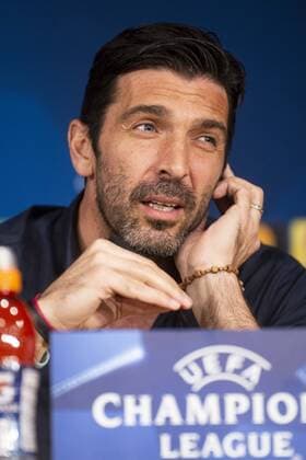 Juventus Gianluigi Buffon during press conference PK Pressekonferenz the day before Champions League match between Real Madrid and Juventus at Santiago Bernabeu Stadium in Madrid, Spain. April 10, 2018.  (20180410010)