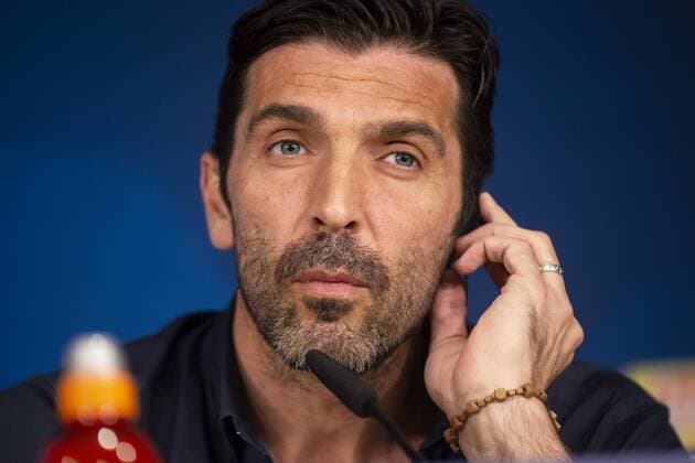 Bilder des Tages - SPORT Juventus Gianluigi Buffon during press conference PK Pressekonferenz the day before Champions League match between Real Madrid and Juventus at Santiago Bernabeu Stadium in Madrid, Spain. April 10, 2018.  (20180410013)