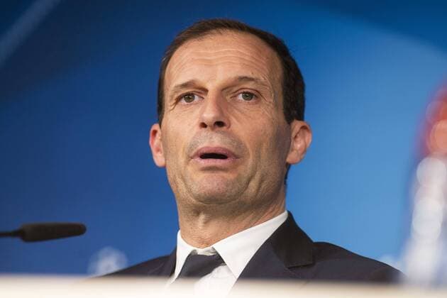 Juventus coach Massimiliano Allegri during press conference PK Pressekonferenz the day before Champions League match between Real Madrid and Juventus at Santiago Bernabeu Stadium in Madrid, Spain. April 10, 2018.  (20180410034)