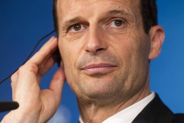 Fußball, CL, PK Juventus Turin Juventus coach Massimiliano Allegri during press conference PK Pressekonferenz the day before Champions League match between Real Madrid and Juventus at Santiago Bernabeu Stadium in Madrid, Spain. April 10, 2018.  (20180410035)