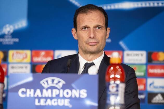 Fußball, CL, PK Juventus Turin Juventus coach Massimiliano Allegri during press conference PK Pressekonferenz the day before Champions League match between Real Madrid and Juventus at Santiago Bernabeu Stadium in Madrid, Spain. April 10, 2018.  (20180410007)