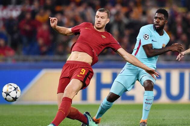 As Roma 10 04 2018 - Champions League Roma-Barcellona foto Antonello Sammarco Image nella foto: gol Edin Dzeko 