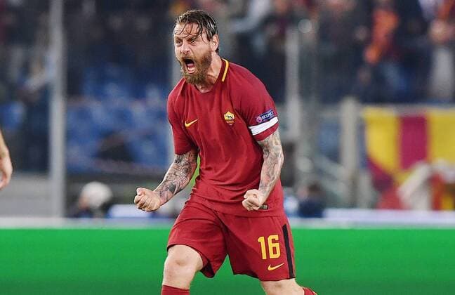 Bilder des Tages - SPORT As Roma 10 04 2018 - Champions League Roma-Barcellona foto Antonello Sammarco Image nella foto: esultanza gol Daniele De Rossi 