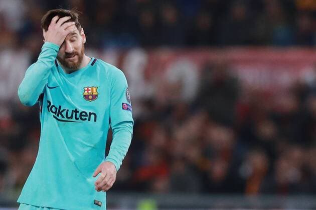 Themen der Woche - SPORT KW15 Bilder des Tages - SPORT Bilder des Tages - SPORT Delusione di Lionel Messi Barcelona dejection Roma 10-04-2018 Stadio Olimpico Football Calcio UEFA Champions League 2017 2018 AS Roma - Barcelona AS Roma - Barcellona Quarti di finale ritorno, Quarter finals 2nd leg Foto Cesare Purini Insidefoto cesarexpurini