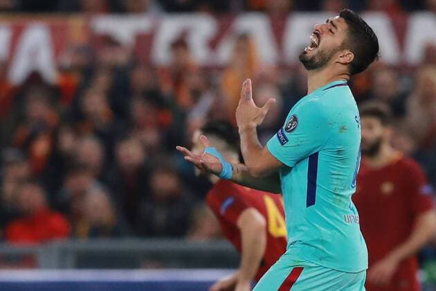 Bilder des Tages - SPORT Delusione di Luis Suarez Barcelona dejection Roma 10-04-2018 Stadio Olimpico Football Calcio UEFA Champions League 2017 2018 AS Roma - Barcelona AS Roma - Barcellona Quarti di finale ritorno, Quarter finals 2nd leg Foto Cesare Purini Insidefoto cesarexpurini