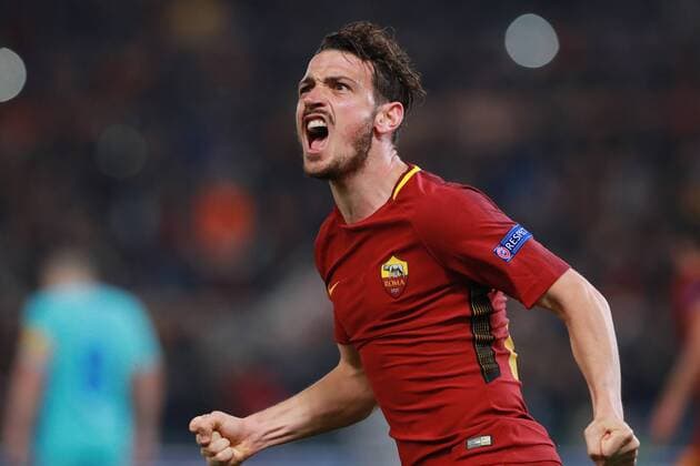 Bilder des Tages - SPORT Esultanza di Alessandro Florenzi Roma dopo il gol di Daniele De Rossi Roma Roma 10-04-2018 Stadio Olimpico Football Calcio UEFA Champions League 2017 2018 AS Roma - Barcelona AS Roma - Barcellona Quarti di finale ritorno, Quarter finals 2nd leg Foto Cesare Purini Insidefoto cesarexpurini