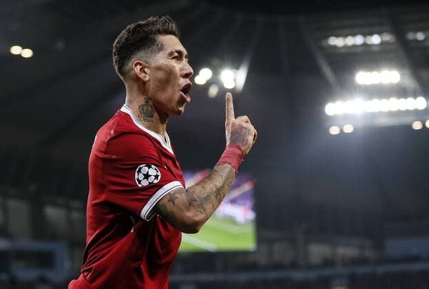 Themen der Woche - SPORT KW15 Bilder des Tages - SPORT Liverpool s Roberto Firmino celebrates scoring his sides second goal during the Champions League Quarter Final 2nd Leg match at the Etihad Stadium, Manchester. Picture date: 10th April 2018. Picture credit should read: David Klein Sportimage EDITORIAL USE ONLY. No use with unauthorised audio, video, data, fixture lists, club league logos or live services. Online in-match use limited to 120 images, no video emulation. No use in betting, games or single club league player publications.