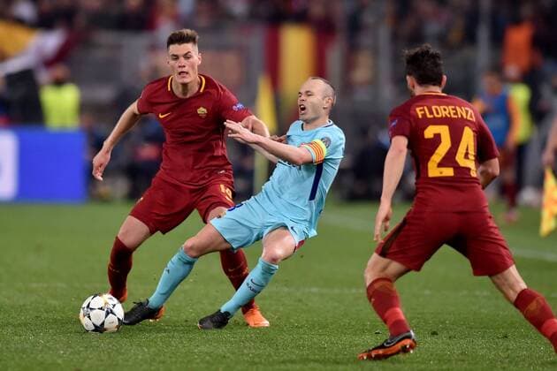 Patrick Schick Roma, Iniesta Barcelona Roma 10-04-2018 Stadio Olimpico Champions League, Quarti di Finale. AS Roma - Barcellona AS Roma - Barcelona Foto Antonietta Baldassarre Insidefoto AntoxBaldassarre