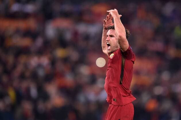 Bilder des Tages - SPORT Esultanza per la vittoria Kevin Strootman Roma Roma 10-04-2018 Stadio Olimpico Champions League, Quarti di Finale. AS Roma - Barcellona AS Roma - Barcelona Foto Antonietta Baldassarre Insidefoto AntoxBaldassarre