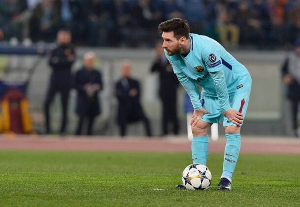 Bilder des Tages - SPORT April 10, 2018 - Rome, Italy - Lionel Messi during the UEFA Champions League quarter final match between AS Roma and FC Barcelona Barca at the Olympic stadium on April 10, 2018 in Rome, Italy. AS Roma v FC Barcelona - UEFA Champions League Quarter Final Second Leg  - ZUMAn230 20180410_zaa_n230_246 Copyright: xSilviaxLorex