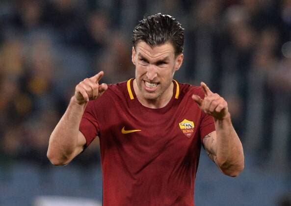 Fußball, CL, AS Rom - FC Barcelona April 10, 2018 - Rome, Italy - Kevin Strootman during the UEFA Champions League quarter final match between AS Roma and FC Barcelona Barca at the Olympic stadium on April 10, 2018 in Rome, Italy. AS Roma v FC Barcelona - UEFA Champions League Quarter Final Second Leg  - ZUMAn230 20180410_zaa_n230_316 Copyright: xSilviaxLorex