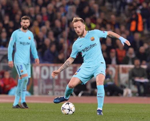 Fußball, CL, AS Rom - FC Barcelona April 10, 2018 - Rome, Italy - Ivan Rakitic during the UEFA Champions League quarter final match between AS Roma and FC Barcelona Barca at the Olympic stadium on April 10, 2018 in Rome, Italy. AS Roma v FC Barcelona - UEFA Champions League Quarter Final Second Leg  - ZUMAn230 20180410_zaa_n230_330 Copyright: xSilviaxLorex