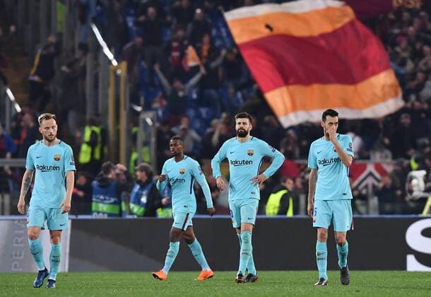 Bilder des Tages - SPORT Fußball, CL, AS Rom - FC Barcelona As Roma 10 04 2018 - Champions League Roma-Barcellona foto Antonello Sammarco Image nella foto: delusione Barcellona 