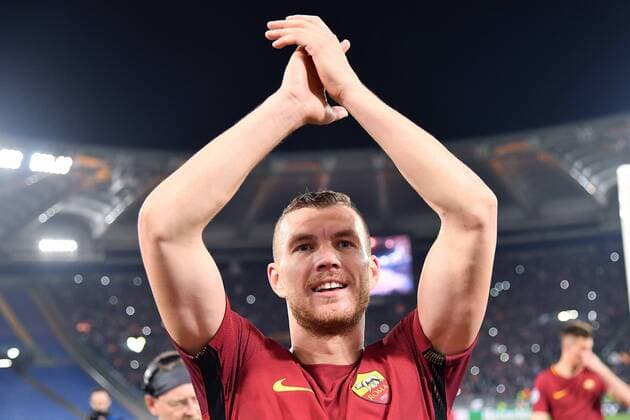 Fußball, CL, AS Rom bezwingt FC Barcelona As Roma 10 04 2018 - Champions League Roma-Barcellona foto Antonello Sammarco Image nella foto: Edin Dzeko 